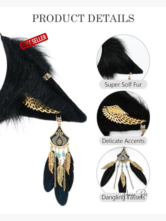 Handmade Furry Animal Ears Headwear Realistic Plush Adult Cosplay Accessory